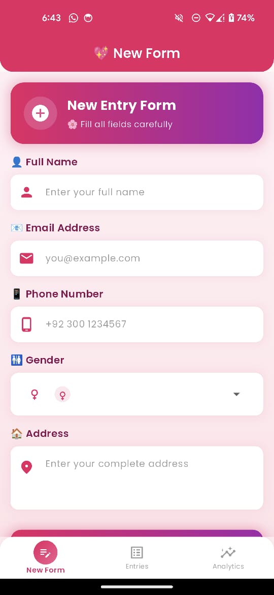 Form Builder - New Entry Form